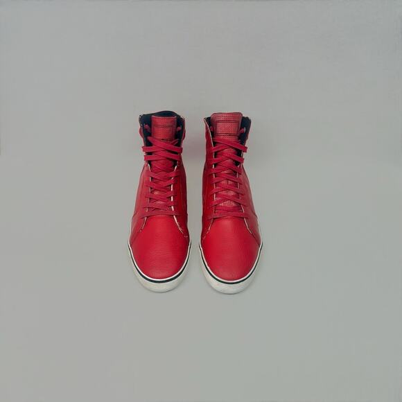 Radii Men’s Simple Leather Red High-Top Sneakers - Size 10.5 - Picture 4 of 6